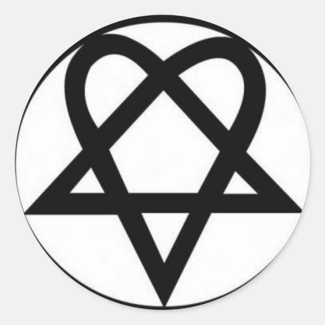 HeartagrammHIM Runder Aufkleber (Vorderseite)