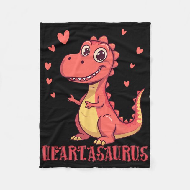 Heartasaurus Süßes Dinosaurier Valentins-Design  Fleecedecke (Vorderseite)