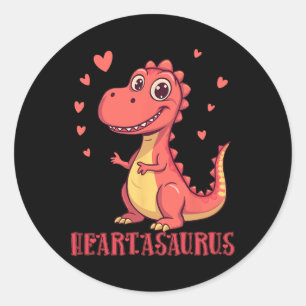 Heartasaurus Süßes Dinosaurier Valentins-Design  Runder Aufkleber