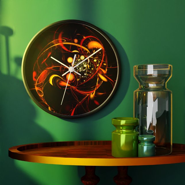 Heartbeat Abstract Art Round Große Wanduhr (Heartbeat Abstract Art Round Wall Clock)
