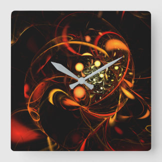Heartbeat Abstract Art Square Quadratische Wanduhr