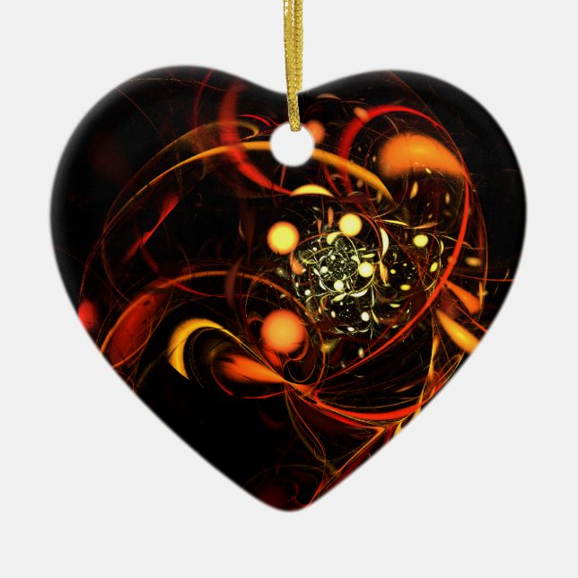 Heartbeat Abstrakt Art Heart Ornament (Vorne)