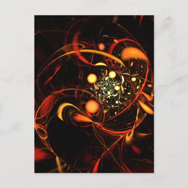 Heartbeat Abstrakt Art Postcard Postkarte (Vorderseite)