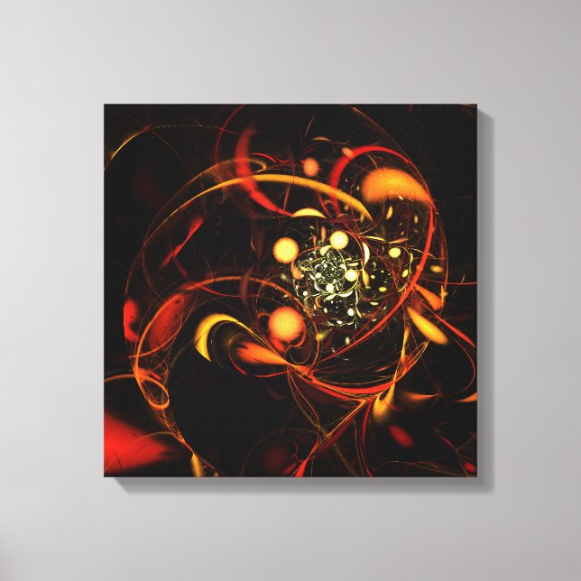 Heartbeat Abstrakt Art Quad Canvas Print Leinwanddruck (Vorderseite)
