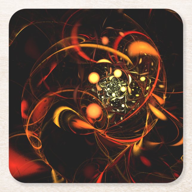 Heartbeat Abstrakt Art Rechteckiger Pappuntersetzer (Vorderseite)