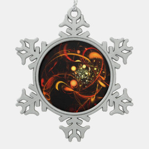 Heartbeat Abstrakt Art Schneeflocken Zinn-Ornament