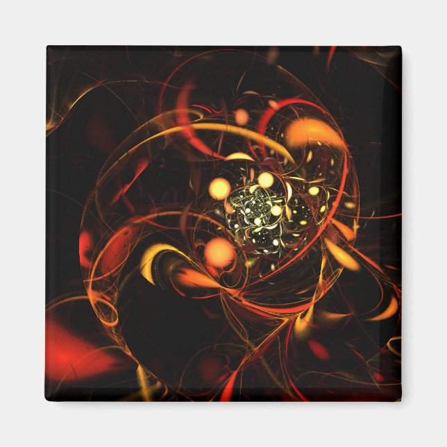 Heartbeat Abstrakt Art Square Magnet (Vorne)