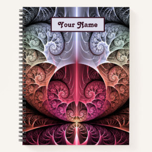 Heartbeat Abstrakt Surreal Fantasy Fraktal Name Notizbuch
