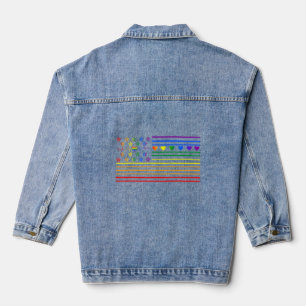 Heartbeat American Lgbt Flag Gay Patriotics Pride Jeansjacke