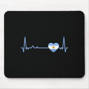 Heartbeat Argentinien-Flagge Fußball-Fan-T-Shirt Mousepad