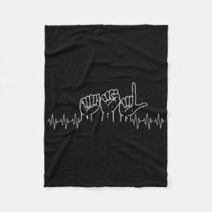 Heartbeat ASL-Design für ASL-Liebhaber gehörloser  Fleecedecke
