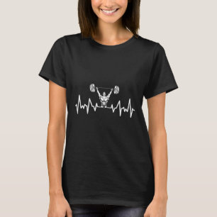 Heartbeat Barbell Bodybuilding Weightlift Gym W T-Shirt