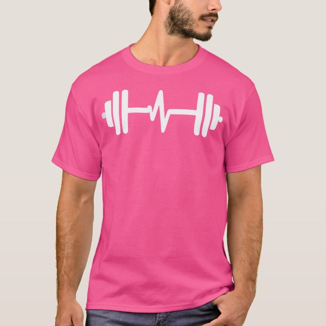 Heartbeat Barbell Shirt Fitness T-Shirt für Gymnas (Vorderseite)