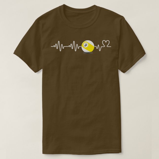 Heartbeat Billiard Nine Ball Funny 9Ball Player Gi T-Shirt (Design vorne)