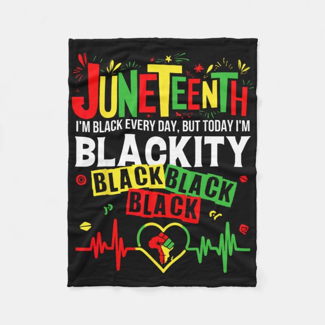 Heartbeat Black History Afrika Amerika Juneteenth Fleecedecke (Vorderseite)