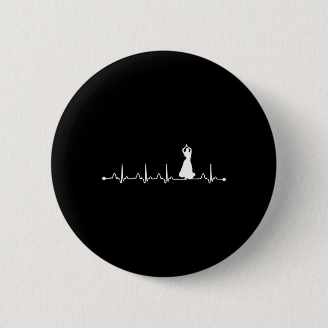 Heartbeat Bly Dancing Ekg Lover Button (Vorderseite)