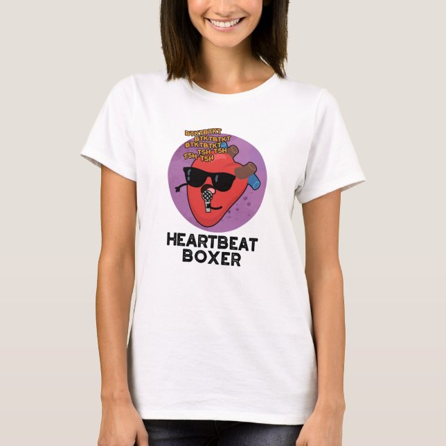Heartbeat Boxer Funny Music Heart Pub T-Shirt (Vorderseite)