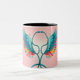 Heartbeat Brew: Stethoskop-Tasse Zweifarbige Tasse