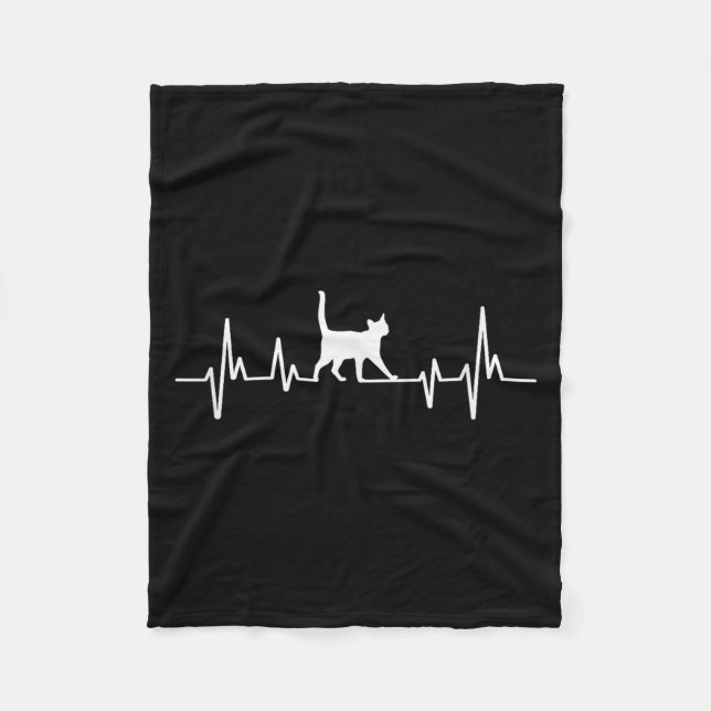 Heartbeat Cat  Fleecedecke (Vorderseite)