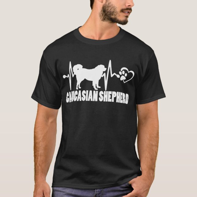 Heartbeat - Caucasian Shepherd Dog T-Shirt (Vorderseite)