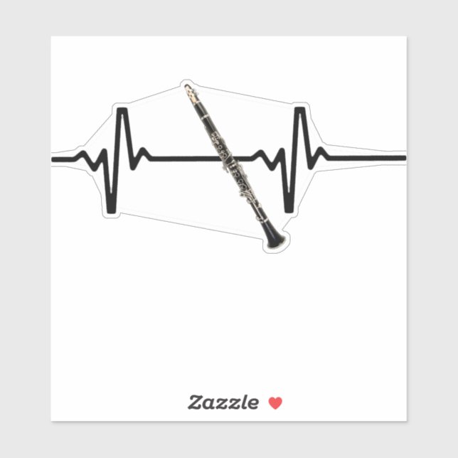 Heartbeat Clarinet Aufkleber (Blatt)