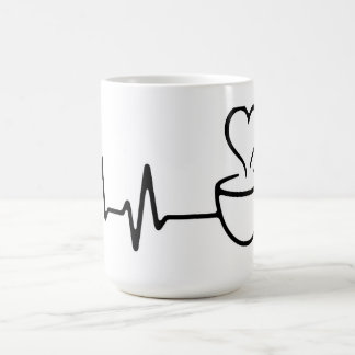 Heartbeat Coffee Line Art Design Verwandlungstasse
