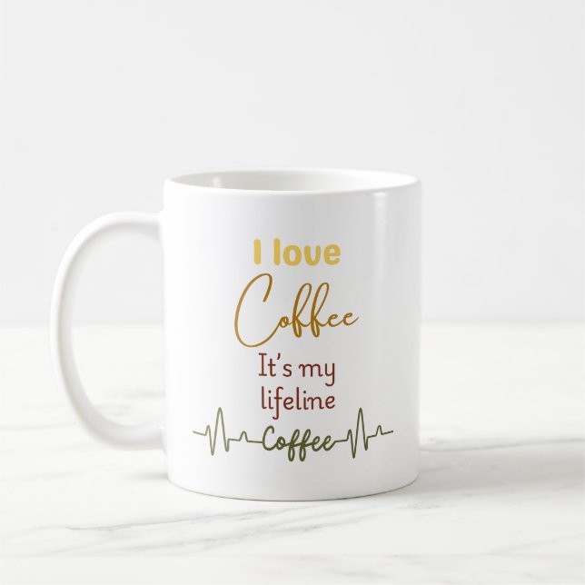 Heartbeat Coffee Tasse for Caffeine Fans-Coffee Li (Links)