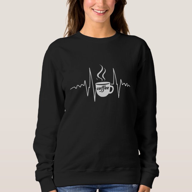Heartbeat Coffee Tasse Grafik Sweatshirt (Vorderseite)