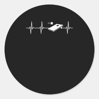 Heartbeat Cornhole Runder Aufkleber