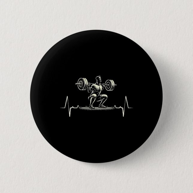 Heartbeat Ecg Bodybuilder Weightlift Button (Vorderseite)