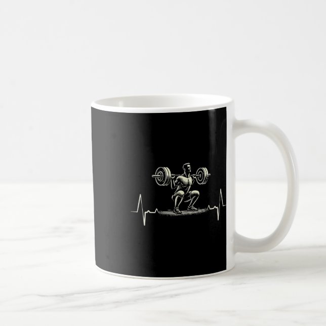 Heartbeat Ecg Bodybuilder Weightlift Kaffeetasse (Rechts)