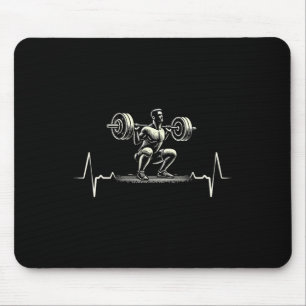 Heartbeat Ecg Bodybuilder Weightlift Mousepad