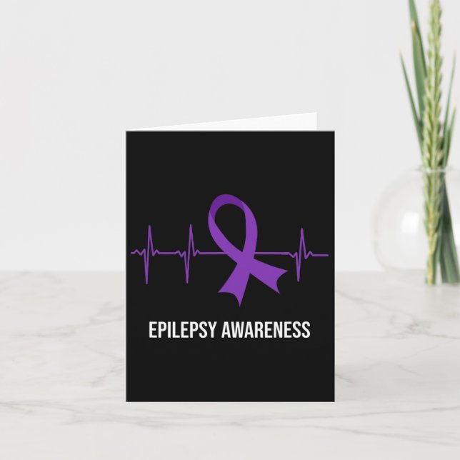Heartbeat Ecg Design Epilepsie Awareness Karte (Vorderseite)