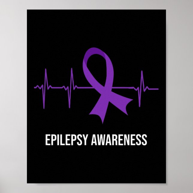 Heartbeat Ecg Design Epilepsy Awareness  Poster (Vorne)