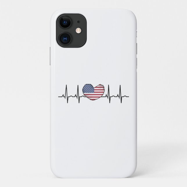 Heartbeat ECG Electrocardiographie der USA Case-Mate iPhone Hülle (Rückseite)
