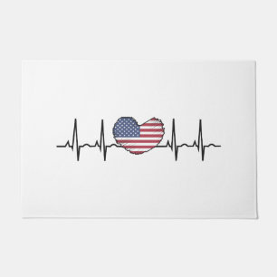 Heartbeat ECG Electrocardiographie der USA Fußmatte