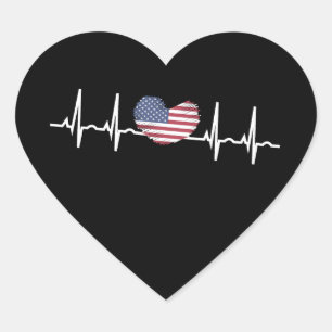 Heartbeat ECG Electrocardiographie der USA Herz-Aufkleber