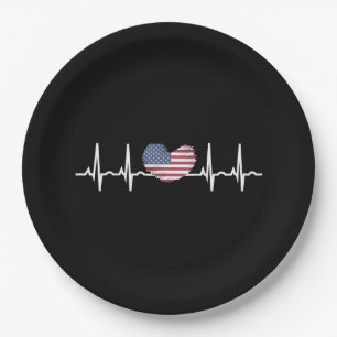 Heartbeat ECG Electrocardiographie der USA Pappteller