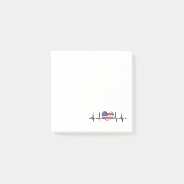 Heartbeat ECG Electrocardiographie der USA Post-it Klebezettel (Vorderseite)