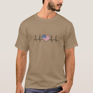 Heartbeat ECG Electrocardiographie der USA T-Shirt