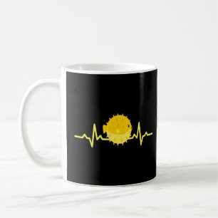 Heartbeat Ecg Puffer Fische Meerestiere Kaffeetasse