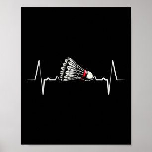 Heartbeat Ecg Shuttle Badminton Player Shuttle Poster