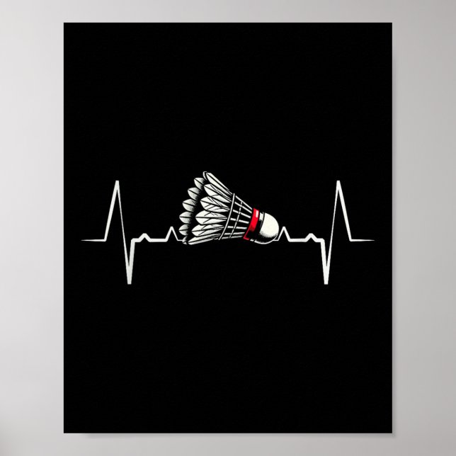 Heartbeat Ecg Shuttle Badminton Player Shuttle Poster (Vorne)