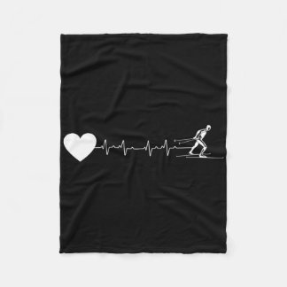 Heartbeat Ekg Biathlon Ski Shooting Fleecedecke