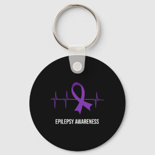 Heartbeat EKG Design Epilepsie Awareness Schlüsselanhänger