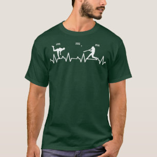 Heartbeat EKG Heat Rhythm Heart Liebe Baseball Ver T-Shirt
