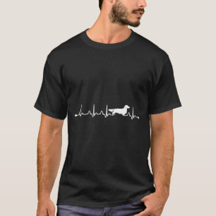 Heartbeat Ekg Proud Long-Haar-Dackel Hunde Mama T-Shirt