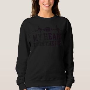 Heartbeat Ekg Puls mein Herz ist auf der Linie Fuß Sweatshirt