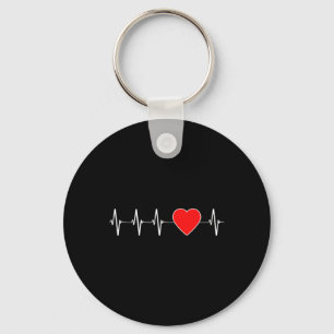 Heartbeat Ekg Rote Herzkrankheiten Bewusstsein Schlüsselanhänger