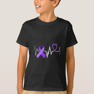 Heartbeat Epilepsy Ribbon Epilepsie Disease Awaren T-Shirt